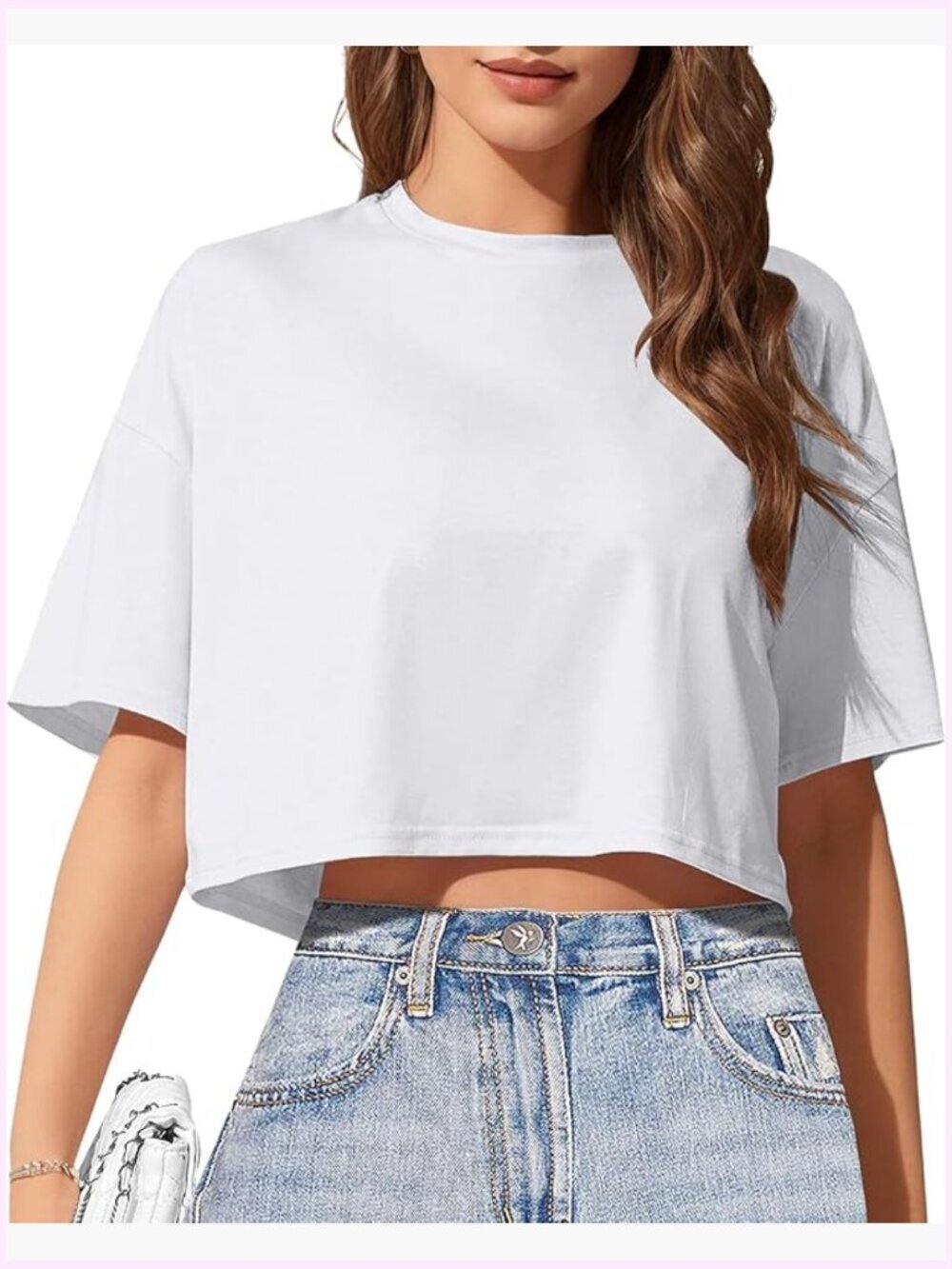 Buttery Soft High-Stretch Drop Shoulder Crop Tee